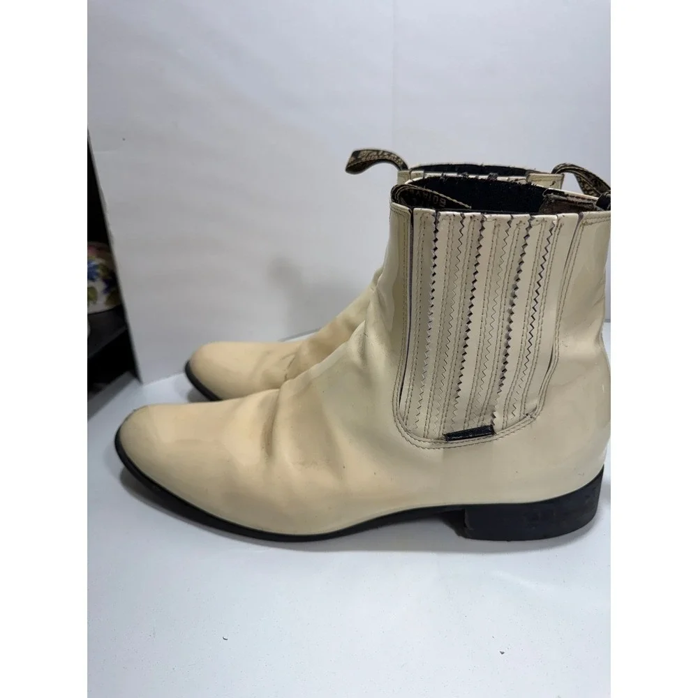 Falcon Bota Botin set 2 pairs Cream & black Patent Leather Chelsea Boots‎ Mexico
